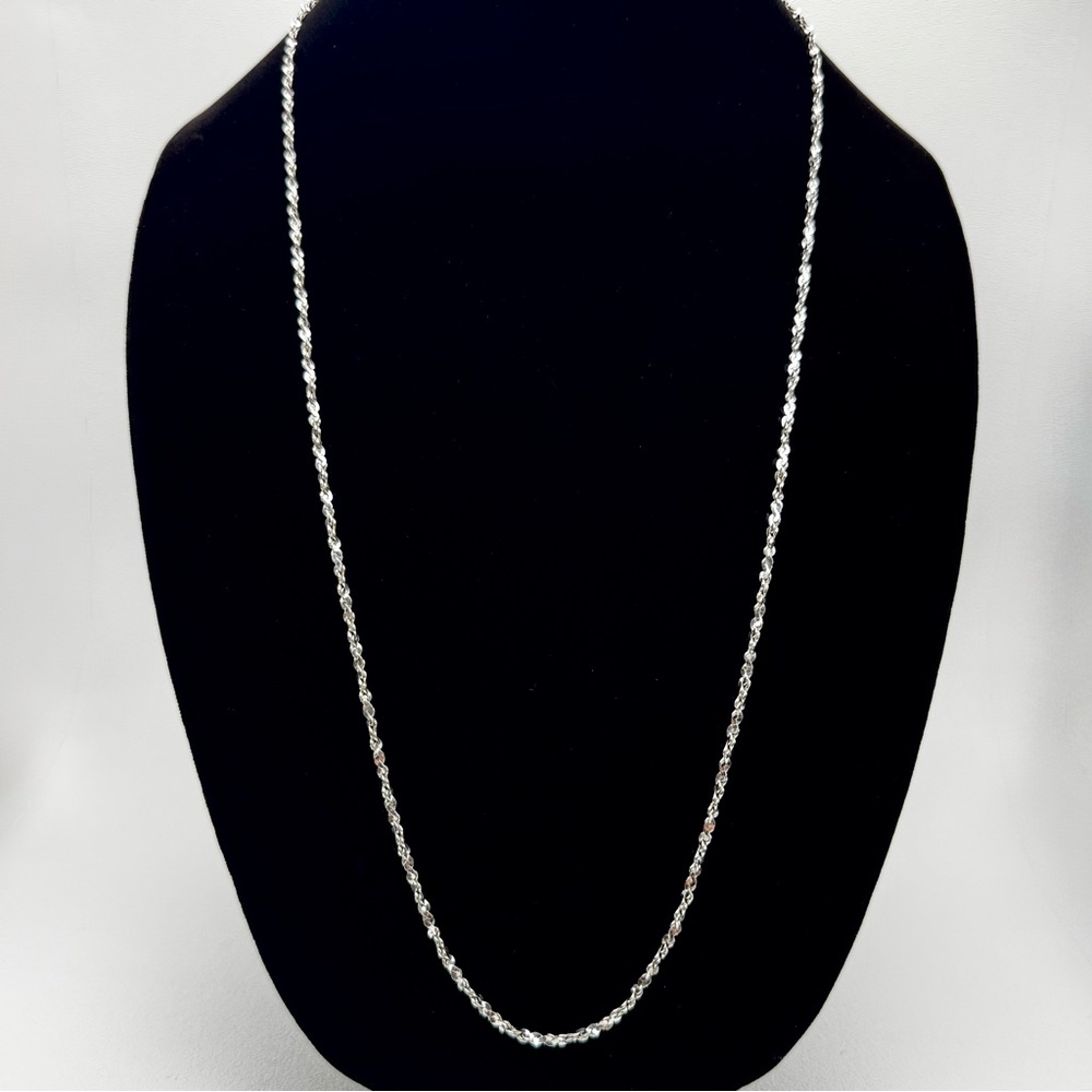 Italy Sterling Silver Twisted Links Rope Chain Necklace 30” Long VTG 925 Italian